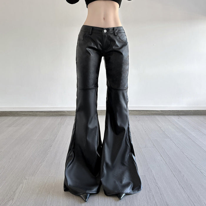 Damen-Schlaghose mit weitem Bein und hoher Taille