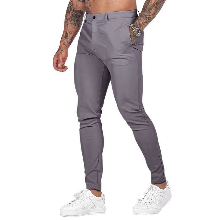 Herre Slim-Fit Chinos Elastisk Talje med Lommer