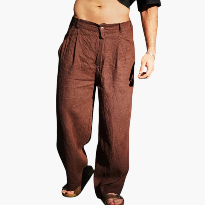 Pantaloni da uomo a gamba larga con vita elasticizzata