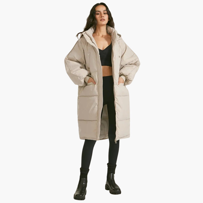 Parka de mujer con forro polar, capucha y cremallera