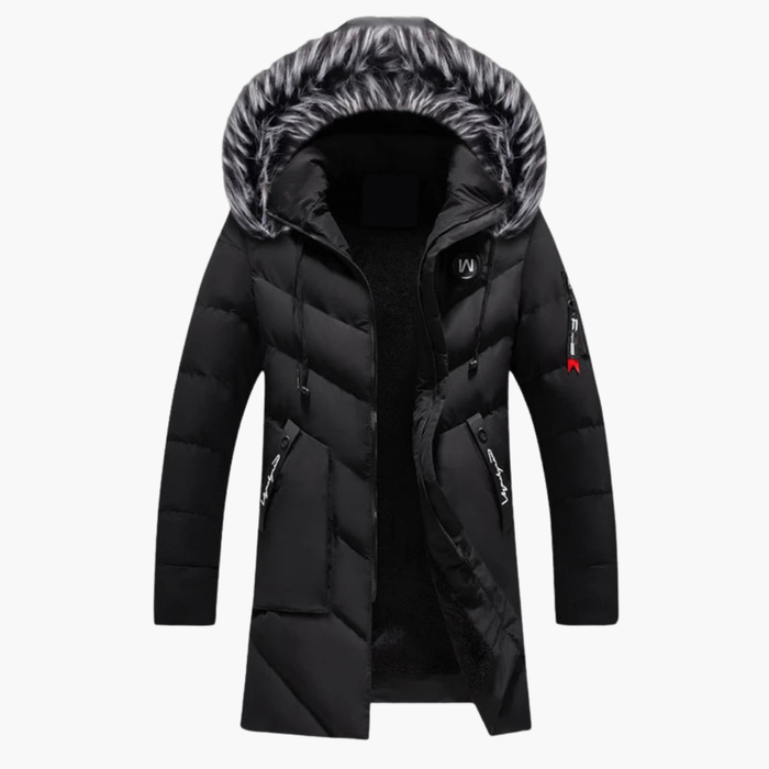 Parka para hombre con capucha y bolsillos con cremallera