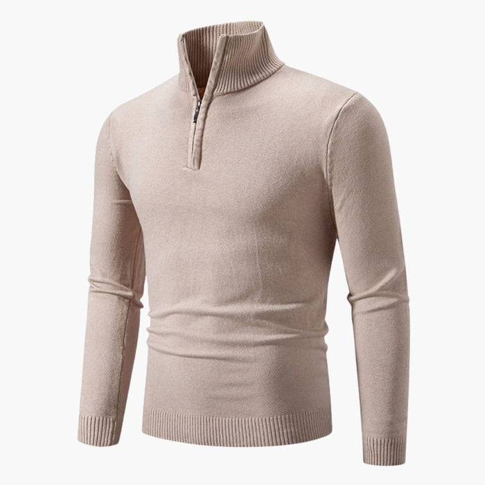Maglia polo da uomo con cerniera e bordi a coste