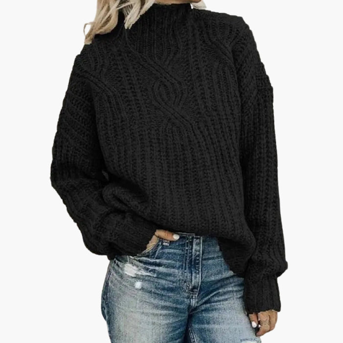 Maglia da donna con collo alto e vestibilità morbida