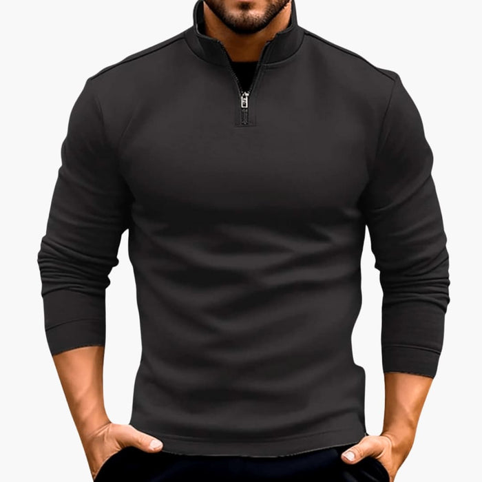 Pullover classico da uomo con mezza cerniera