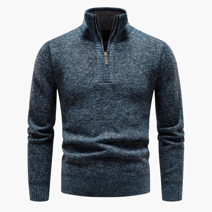 Pullover da uomo con collo alto e mezza cerniera