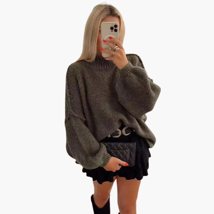 Pull en maille oversize pour femme, idéal pour l’automne