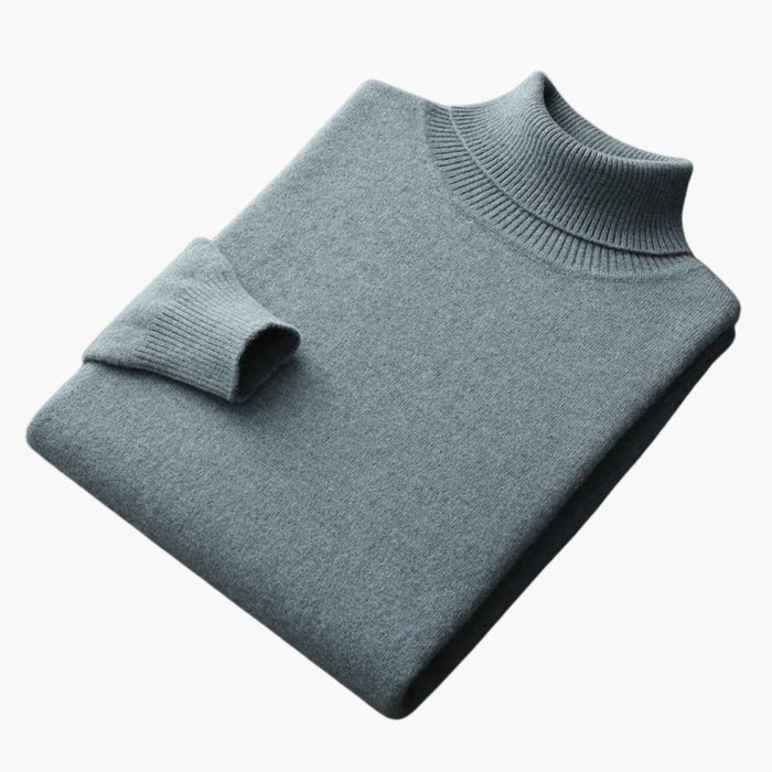 Suéter de cuello alto para hombre, con mangas largas