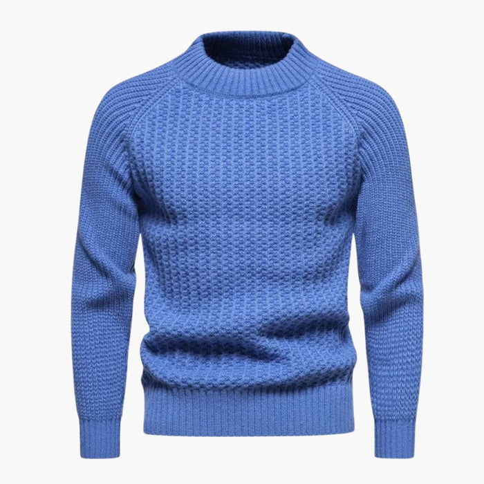 Pullover i strukturerad stickning för män med rund hals