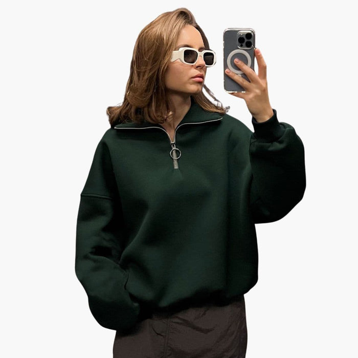 Maglione da donna con collo alto e cerniera