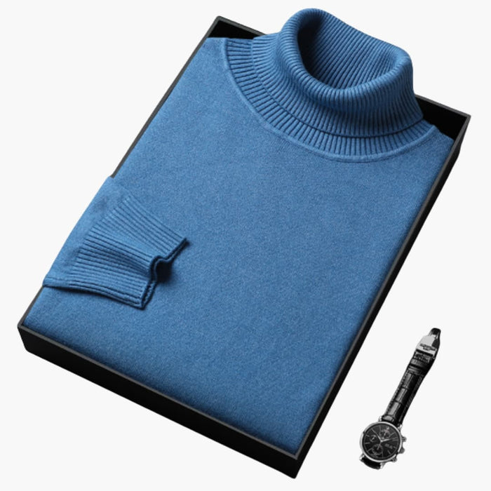 Pull til mænd med høj hals, slim fit og lange ærmer