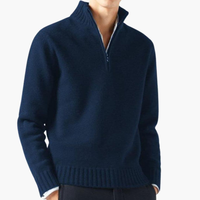 Jersey de hombre con media cremallera y cuello