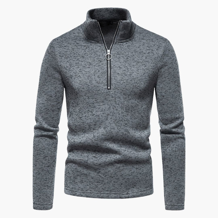 Jersey para hombre con cuello alto y cremallera