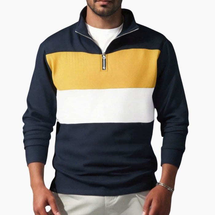 Maglia sportiva da uomo con collo alto e cerniera
