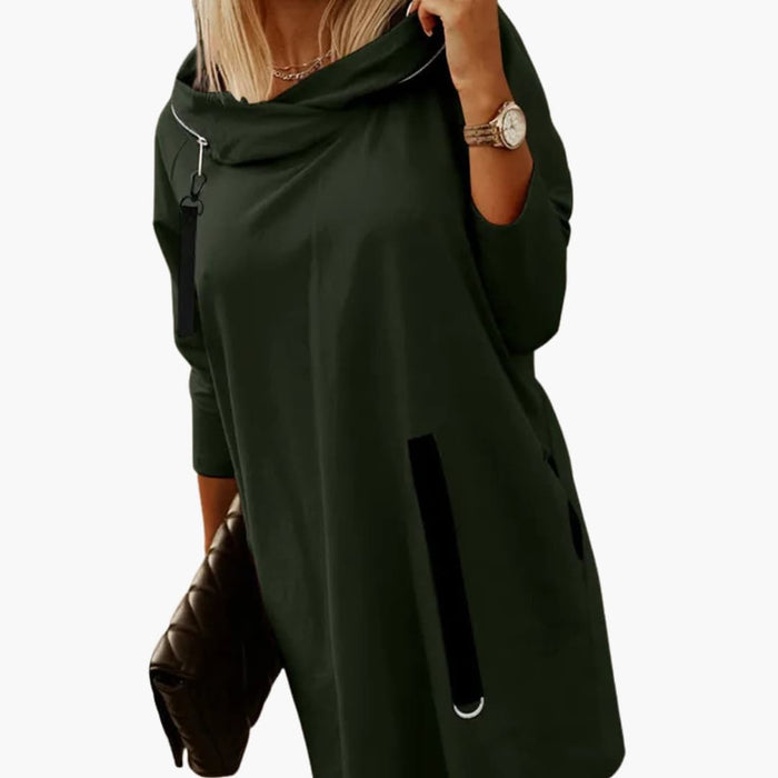 Langes Sweatshirtkleid für Damen mit bequemer, legerer Passform