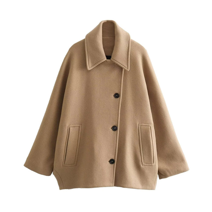 Damen-Cape mit Kragen und Knöpfen für Winter und Abend