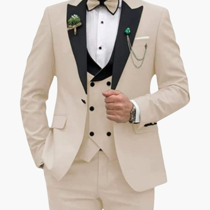 Slim-Fit-Herren-Smoking, dreiteilig, mit Jacke
