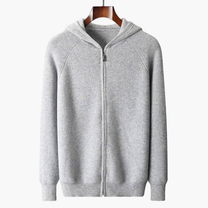 Hætte sweatshirt til mænd i strikket materiale