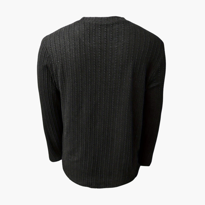 T-shirt Herre Langærmet med Ribbet Overflade