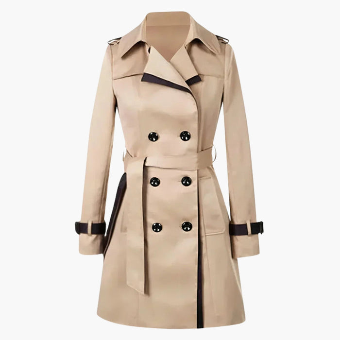 Trenchcoat for kvinner med belte og justerbare mansjetter