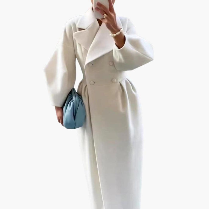 Trench lungo da donna con colletto a revers