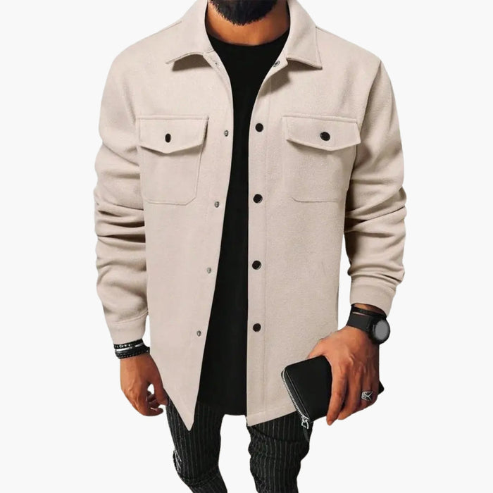 Oversize-Hemdjacke für Herren mit Brusttaschen