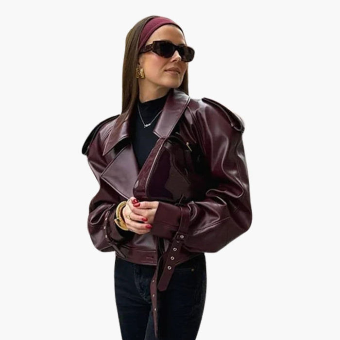 Kurze Damenjacke mit Reverskragen