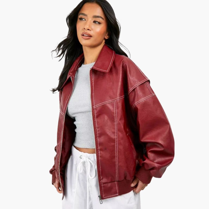 Oversized jakke til kvinner med glidelås