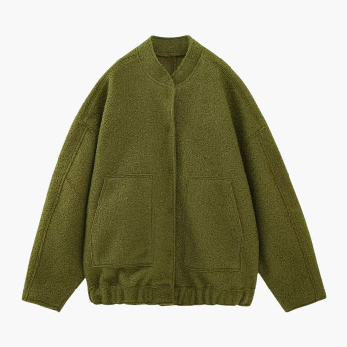 Damen-Bomberjacke mit Reißverschluss und Rippensaum