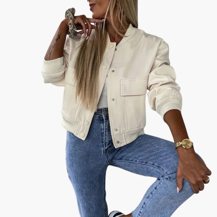 Veste bomber pour femme avec poches à rabat