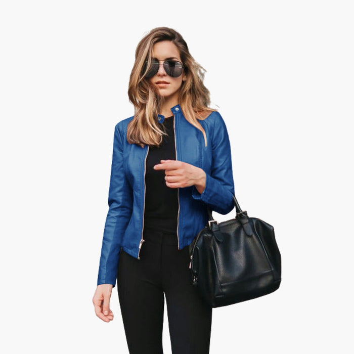 Veste bomber pour femme à coupe ajustée et fermeture éclair