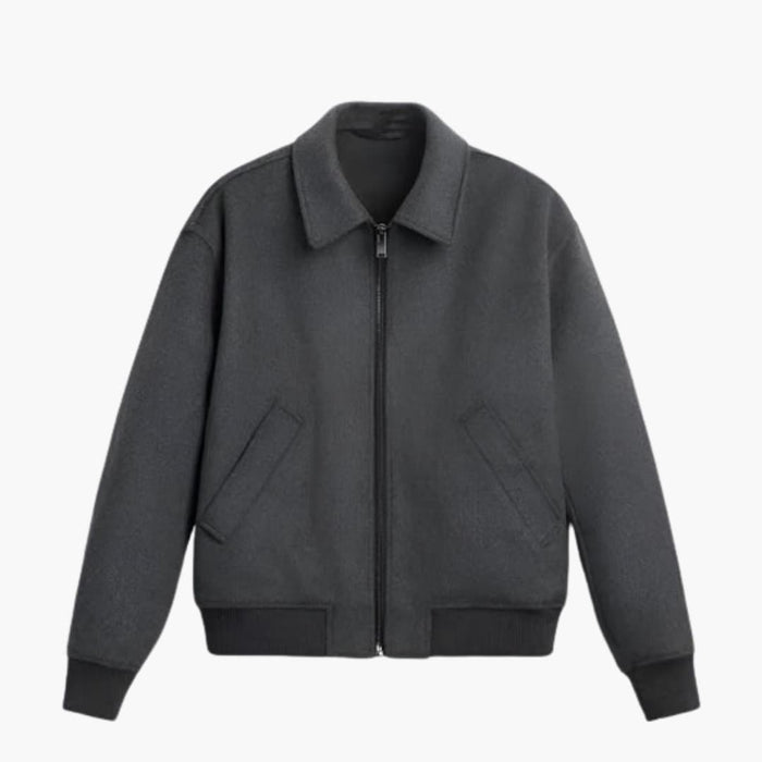 Bomberjakke for menn med glidelås og enkelt design