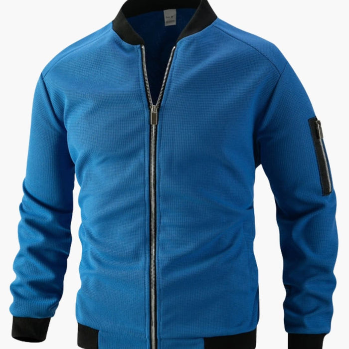 Blouson aviateur pour homme avec col montant et fermeture à glissière