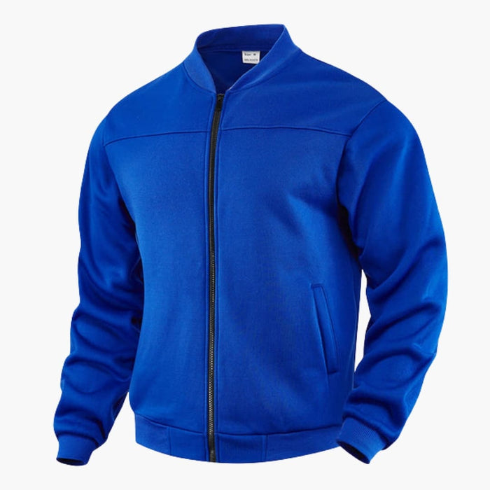 Chaqueta bomber para hombre con cremallera y detalles acanalados