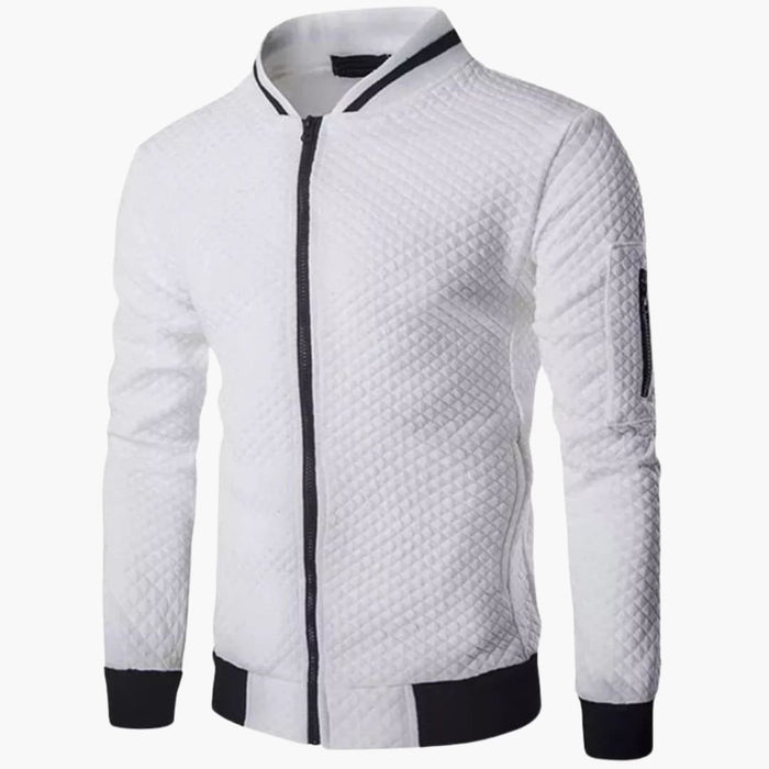 Blouson bomber homme à fermeture éclair et surface texturée