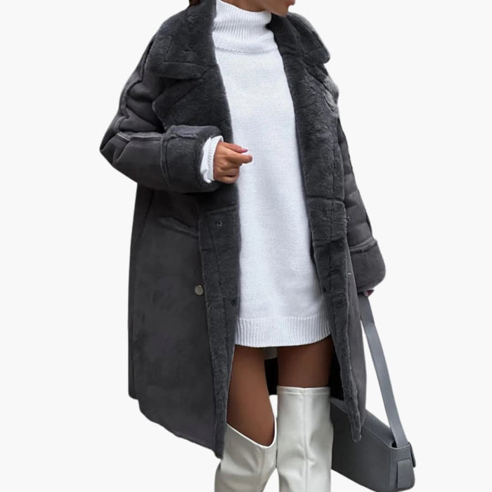 Damen-Winterjacke mit Fleece-Futter und figurbetonter Silhouette