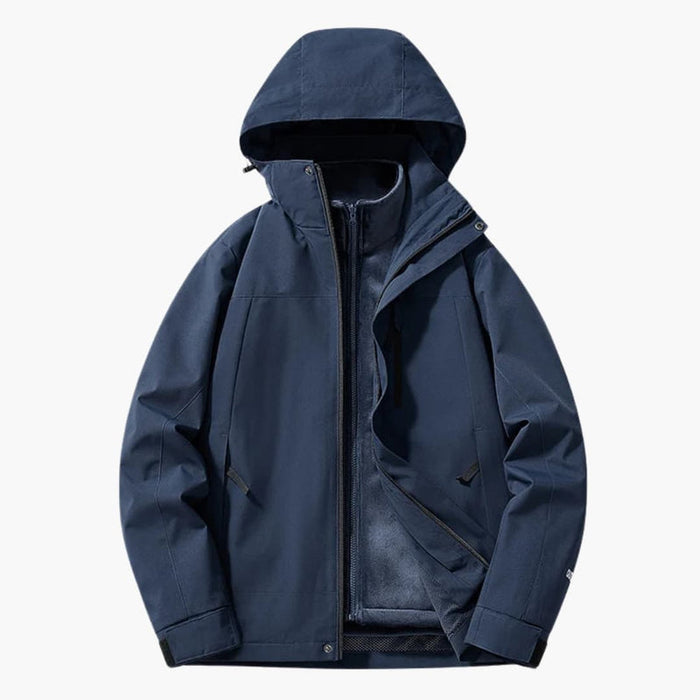 Unisex-skijakke med justerbar hette og frontlommer