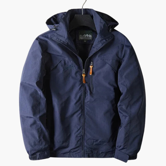 Outdoorjakke til herre med justerbar hette og flere lommer
