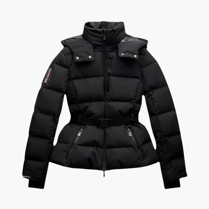 Veste matelassée pour femme avec ceinture et capuche