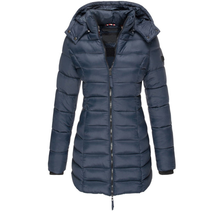 Chaqueta acolchada unisex de invierno con capucha y cremallera