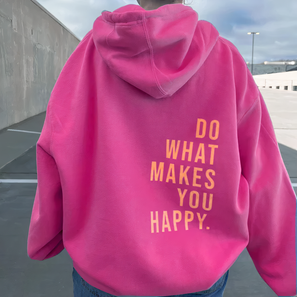 Dame Oversized Lang Hættetrøje med Iøjnefaldende Logoprint