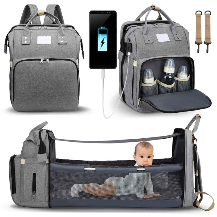 Bærbar Unisex Reiseveske for Babyer med Integrert Seng