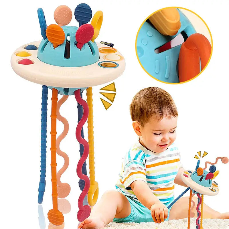 Baby Silikon UFO Sensorisk Trekkleke