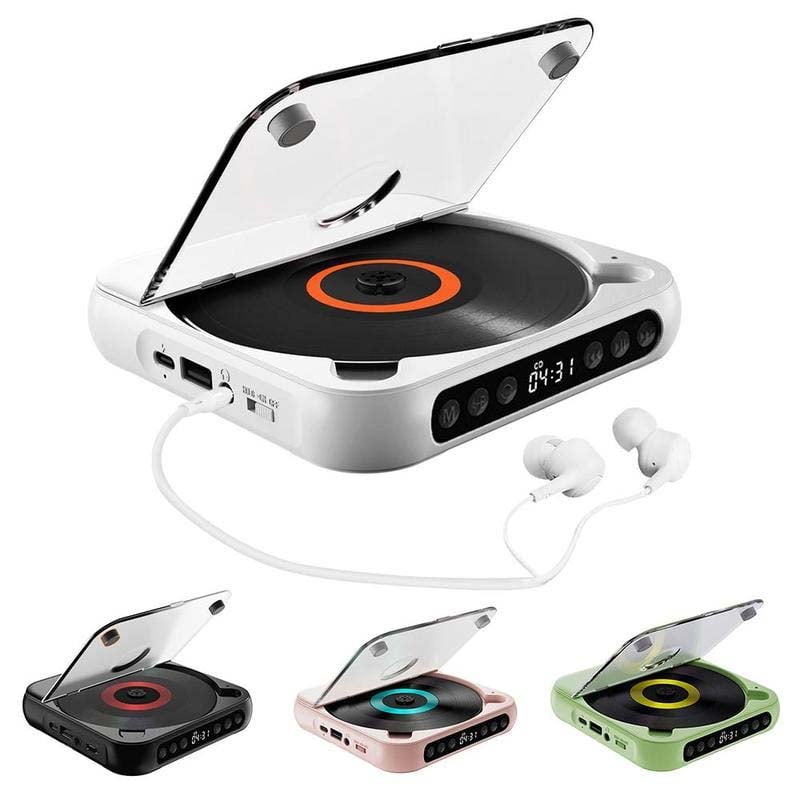 Bærbar Bluetooth CD-afspiller med Hi-Fi Lyd og USB-C Opladning