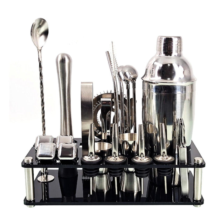 Bartender Kit i Sølv for Cocktailmiksing 23 Deler