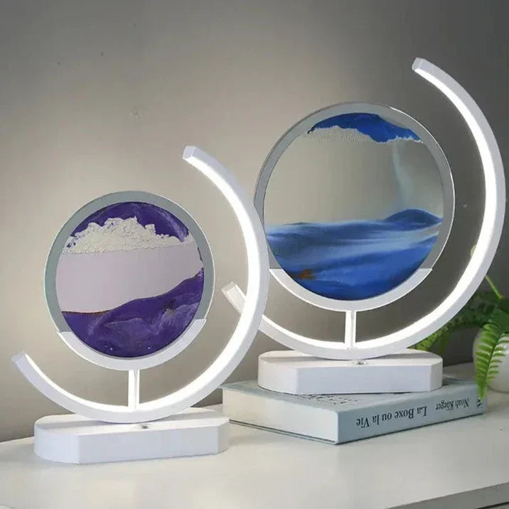 Bevegelig Sand Bordlampe – Unik LED Dekorlampe