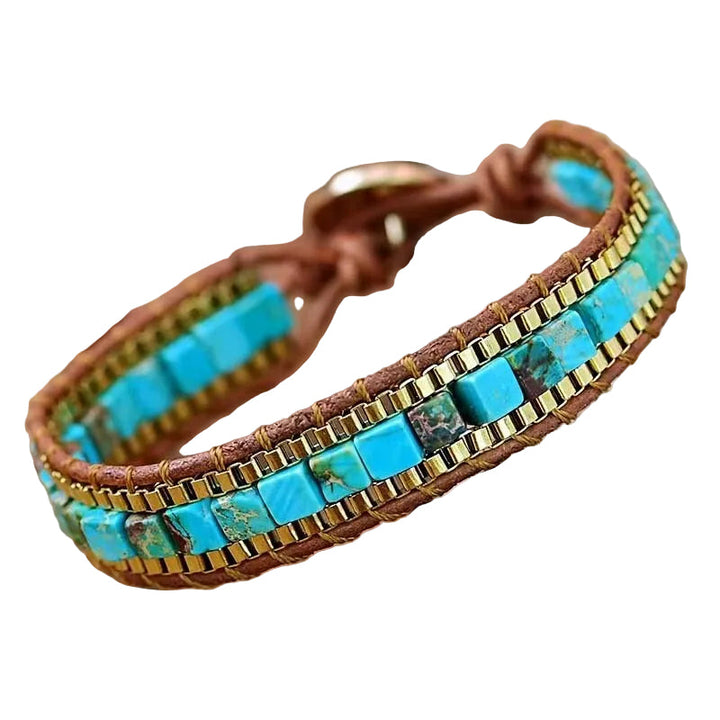 Blågrønn Armbånd for Damer i Boho Stil