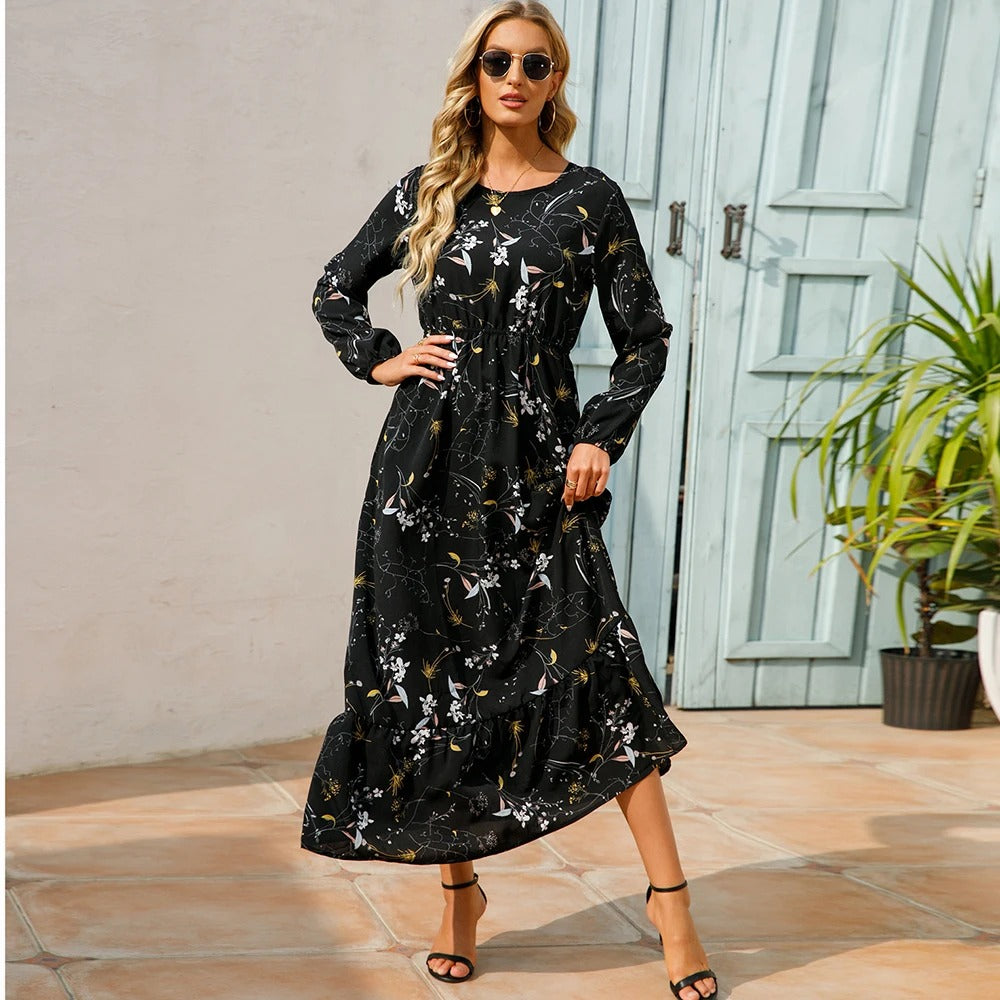Bohemsk Maxikjole i Chiffon for Kvinner - Elegant og Komfortabel
