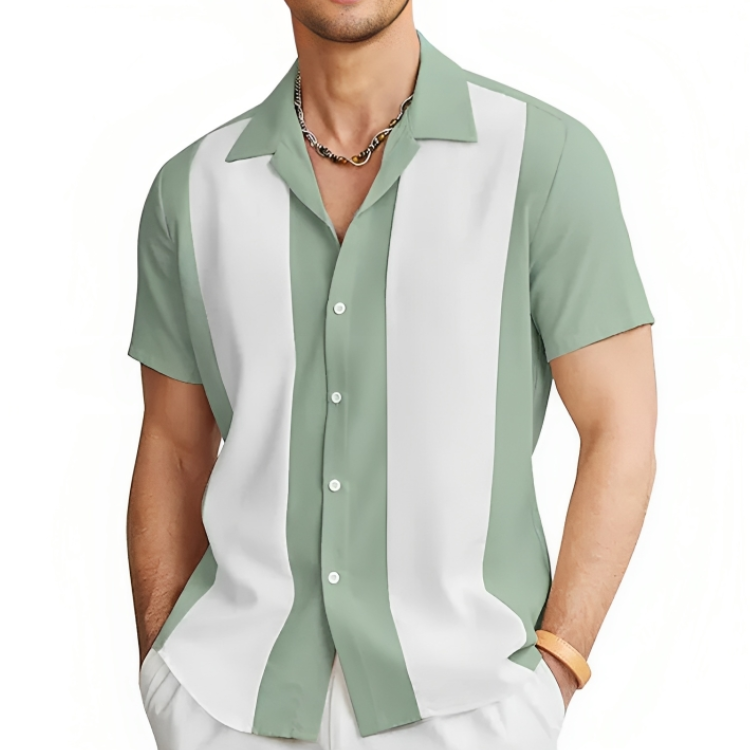 Herre Casual Sommarskjorte i Pustende Polyester