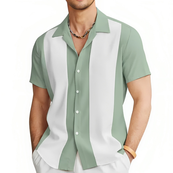Herre Casual Sommarskjorte i Pustende Polyester