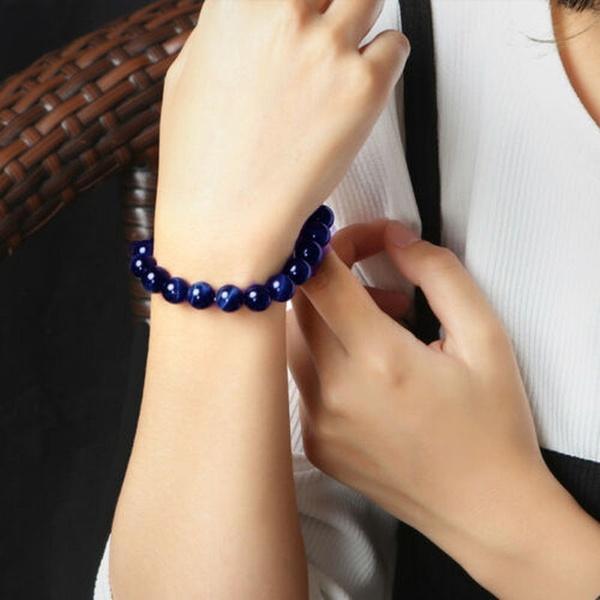 Dame Blå Tigerøye Armbånd – Ro og Beskyttelse